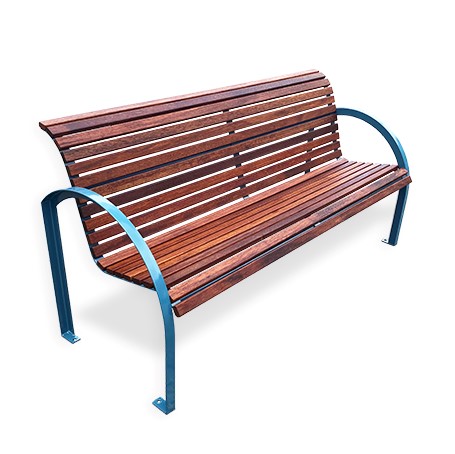 EM016 Chelsea Seat with Timber Batten option and powdercoated Frame Wizard Blue.jpg
